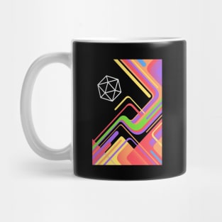 Retro Funk D20 Dice Rainbow Colors Mug